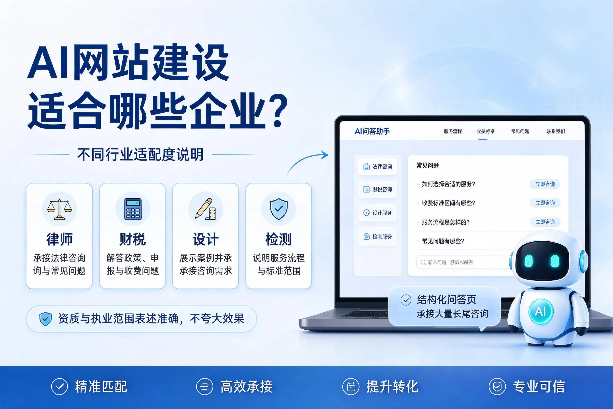 AI网站建设适合哪些企业？池州不同行业适配度说明